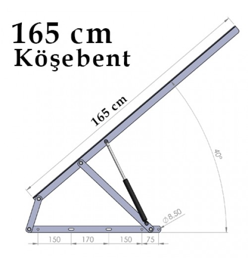 Büyük baza yatak mekanizması 165 cm