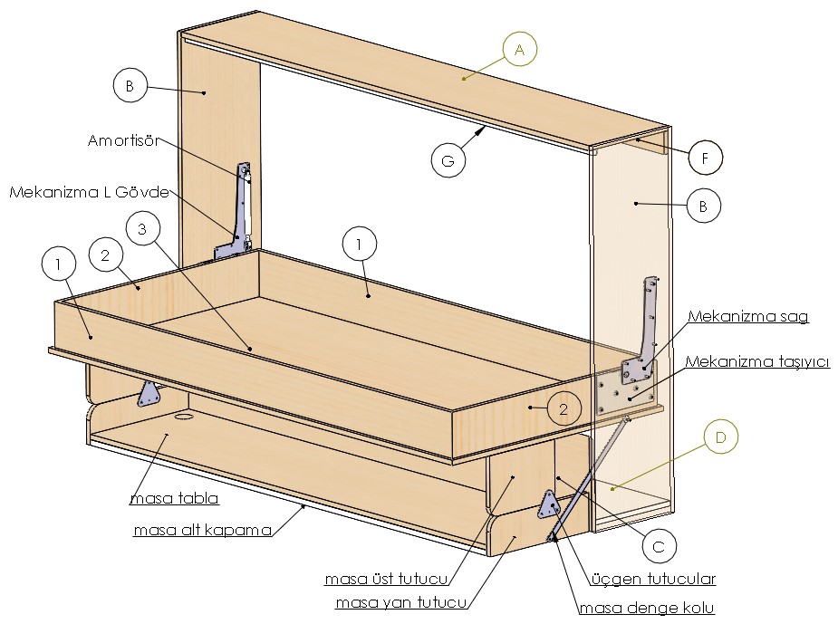 W02C-YT Masa 3 Teknik Görünüm